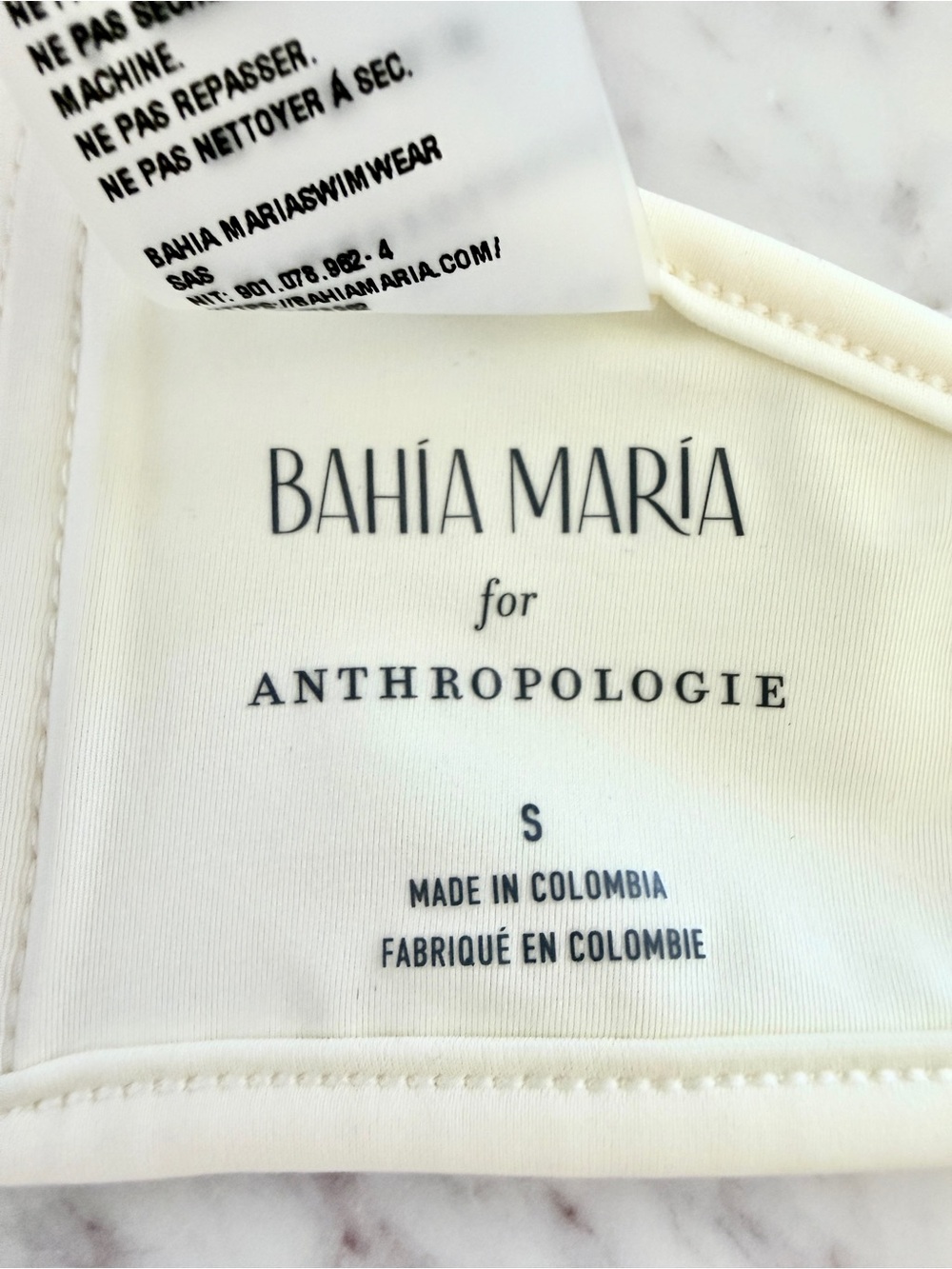 🌺 BAHIA MARIA x Anthropologie Plumeria Bikini Top Ivory White Mesh Illusion S - Picture 12 of 14